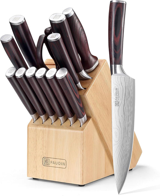 14 Pieces Knife Sets for Kitchen with Block