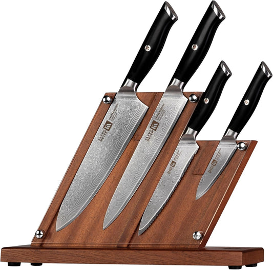 5 Piece Damascus Knife Block Set