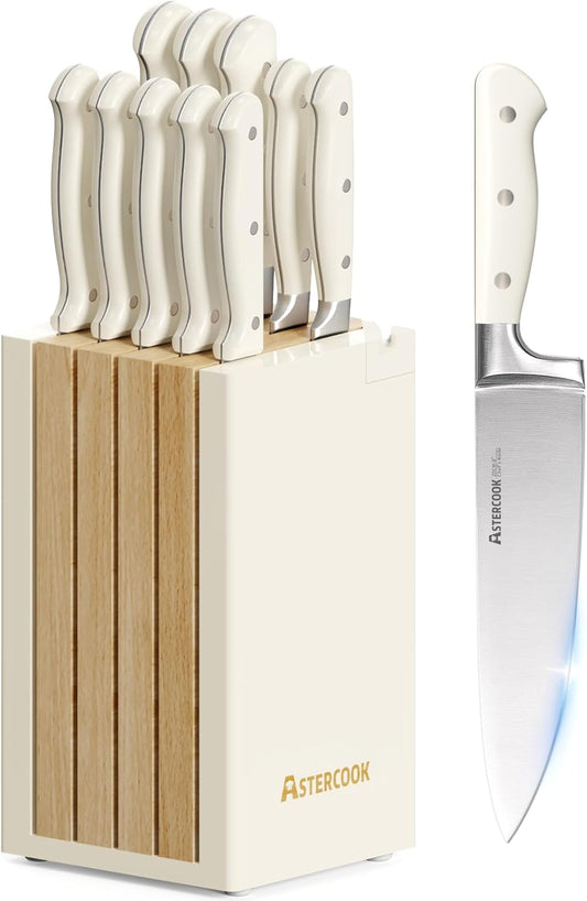 12-Piece Kitchen Knives Set with Block