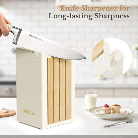 12-Piece Kitchen Knives Set with Block