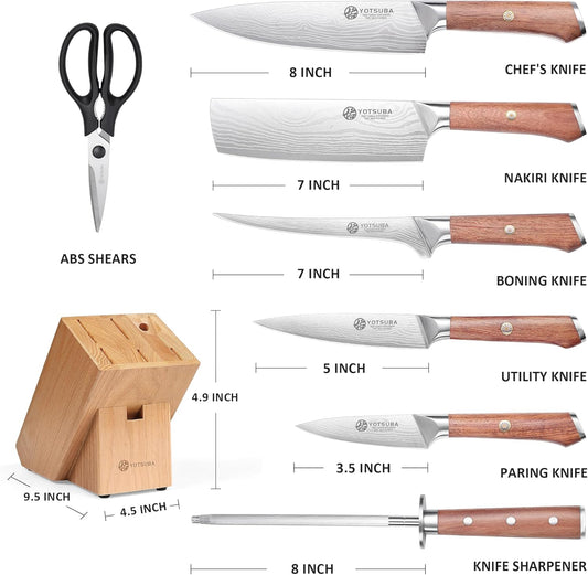 8PCS Kitchen Knife Set with Scissors & Sharpener
